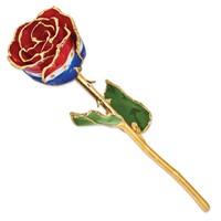 Lacquer Dipped Gold Trimmed Liberty Real Rose view 2