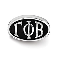 Sterling Silver LogoArt Gamma Phi Beta Sorority Greek Letters Enameled Oval Bead view 2