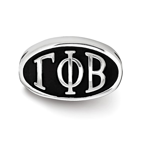 Sterling Silver LogoArt Gamma Phi Beta Sorority Greek Letters Enameled Oval Bead