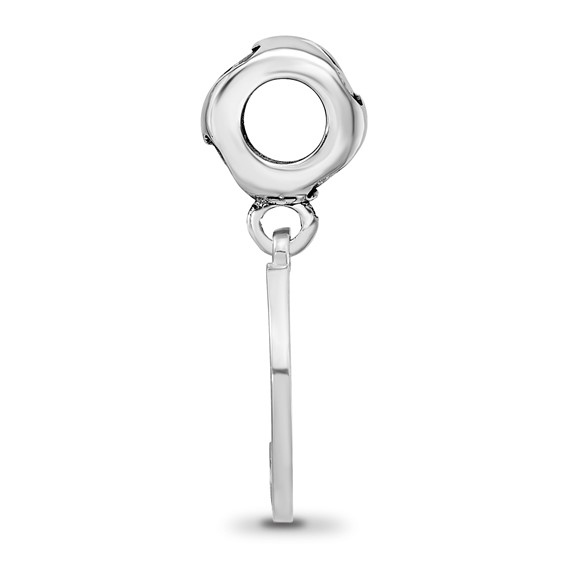 Sterling Silver RH-P LogoArt Gamma Phi Beta Crescent Moon Heart Bead