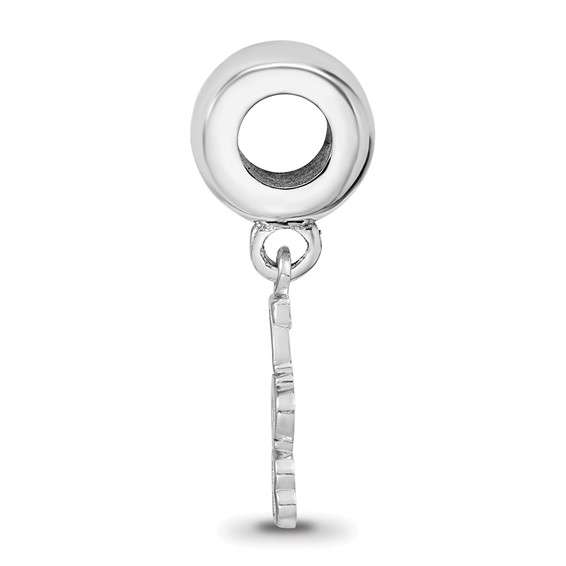 Sterling Silver RH-plated LogoArt Gamma Phi Beta Vertical Letters Bead