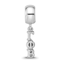 Sterling Silver RH-plated LogoArt Gamma Phi Beta Vertical Letters Bead view 3