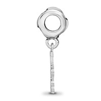Sterling Silver Rh-p LogoArt Gamma Phi Beta Vertical Letter on Heart Bead view 2