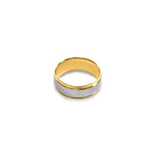 10K Two Tone 8MM Multi Finish Gold Band