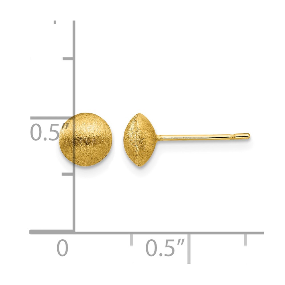 14K 7mm Satin Button Earrings (H1019)