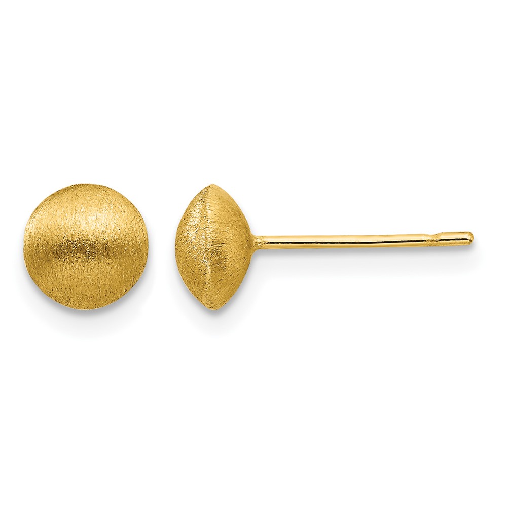 14K 7mm Satin Button Earrings (H1019)