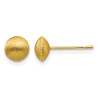 14K 7mm Satin Puffed Round Button Post Earrings view 1