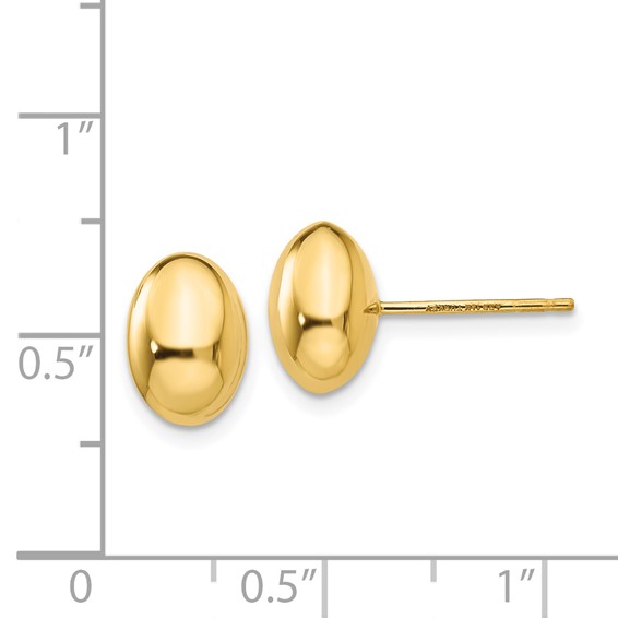 Oval Button Post Earrings
