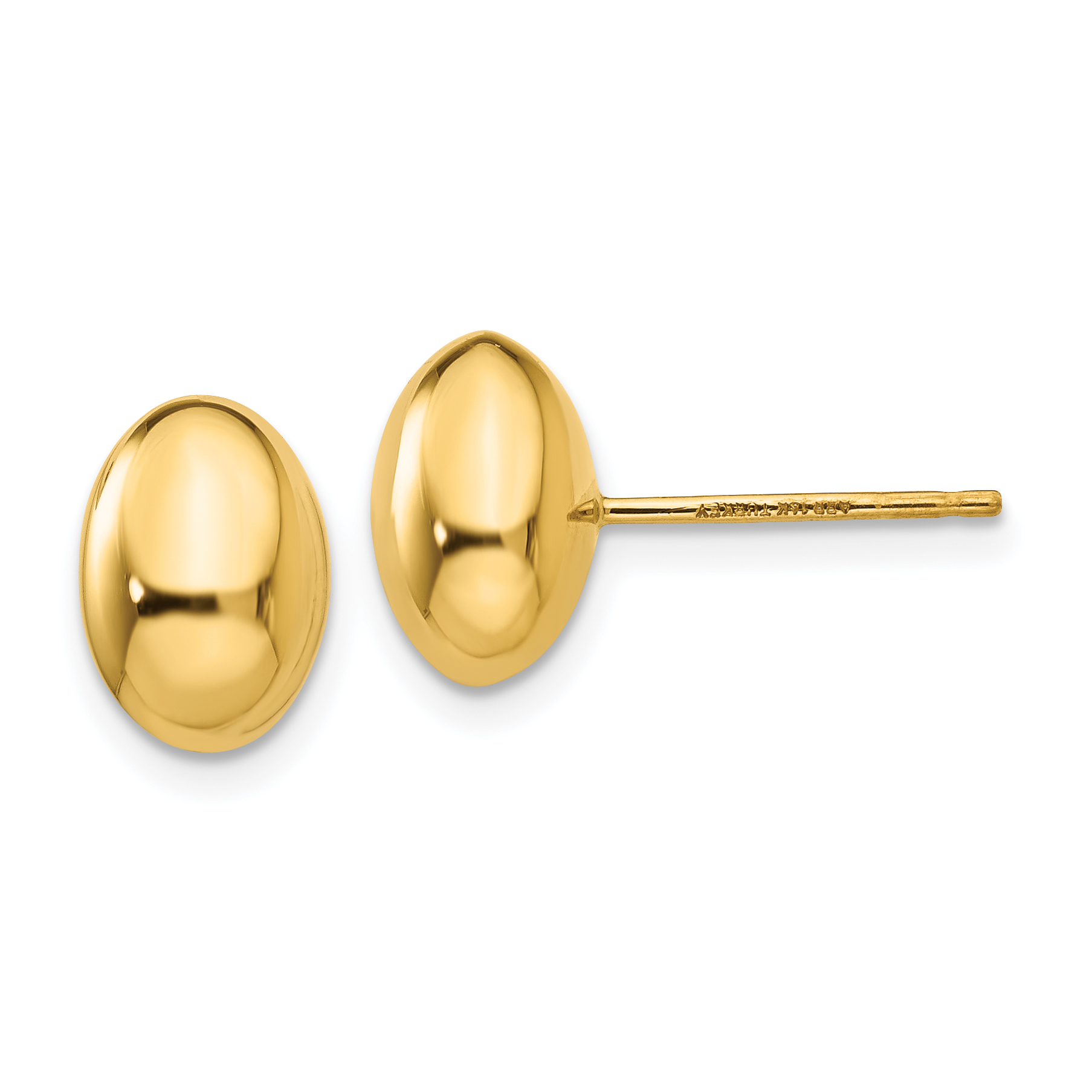 14K Gold Polished Post Earrings (H1020)