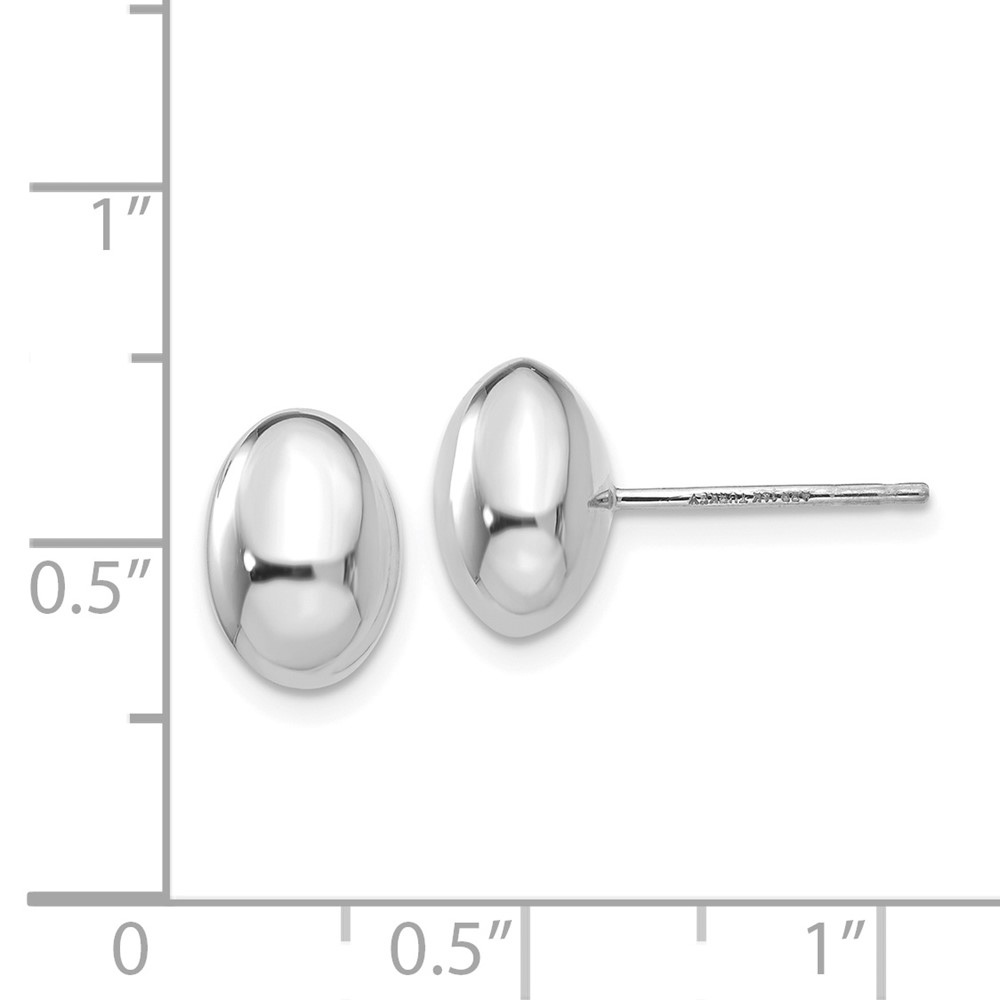 14K White Gold Polished Post Earrings (H1021)