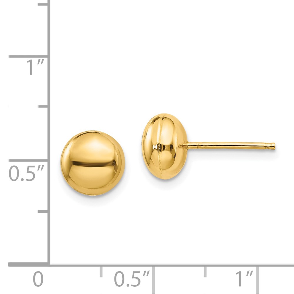 14k Polished 8mm Button Post Earrings (H1022)