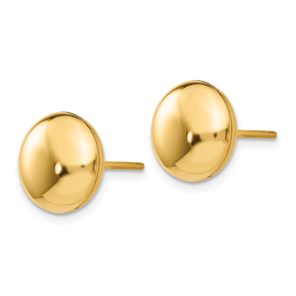 14k Polished 10.5mm Button Post Earrings (H1025)