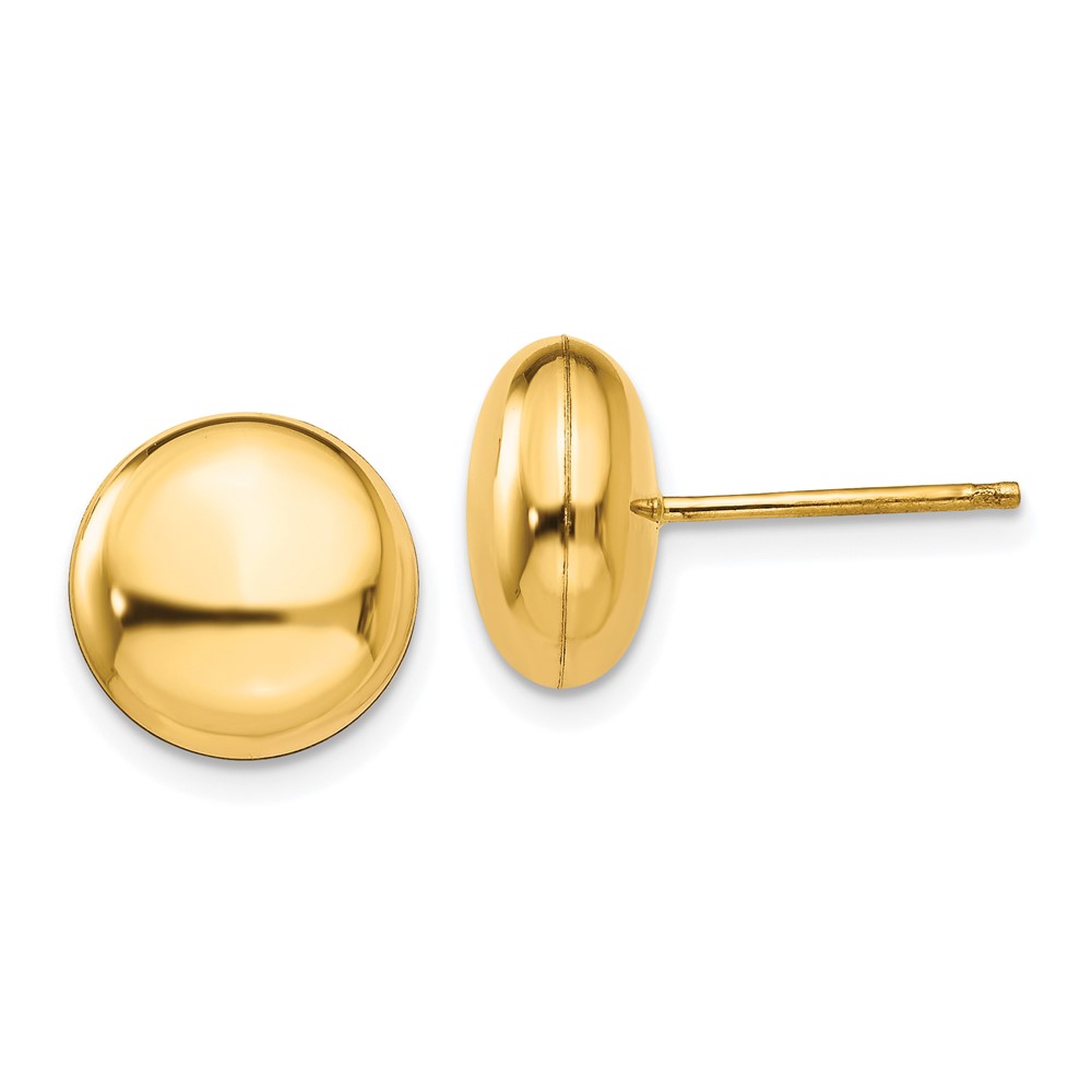 14k Polished 10.5mm Button Post Earrings (H1025)