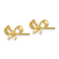 14K Yellow Gold Polished Bow Post Earrings view 2
