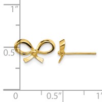 14K Yellow Gold Polished Bow Post Earrings view 4