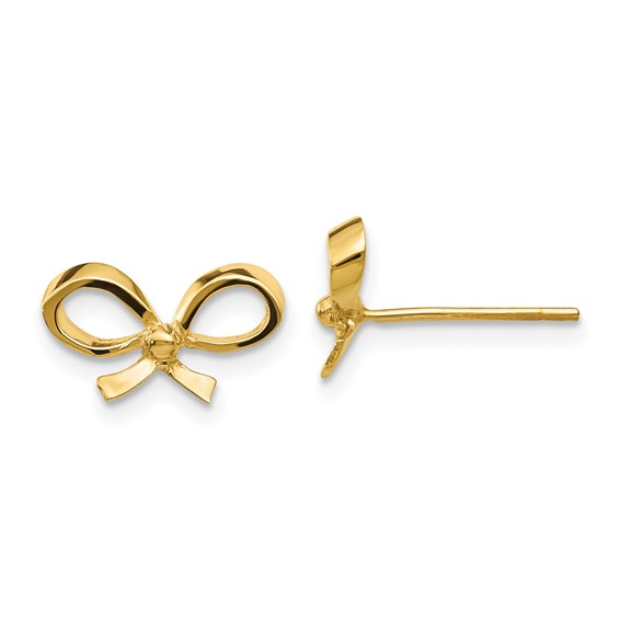 14k Polished Bow Post Earrings