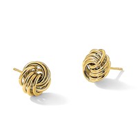 14K 11mm Yellow Gold Polished Love Knot Post Earrings view 5