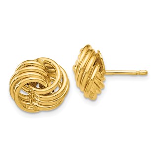 Gold Polished Love Knot Earrings