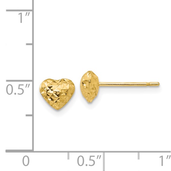 Gold Heart Post Earrings