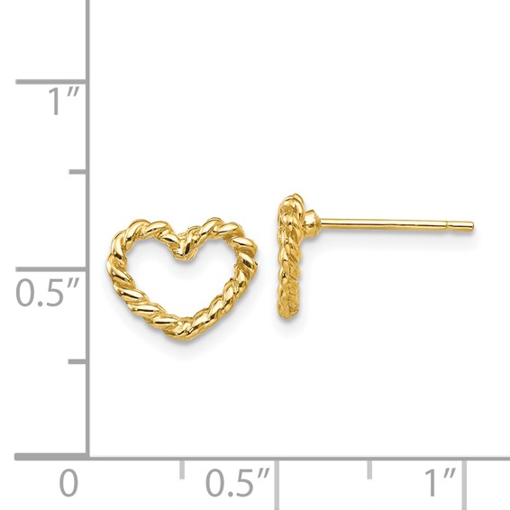 Gold Heart Post Earrings