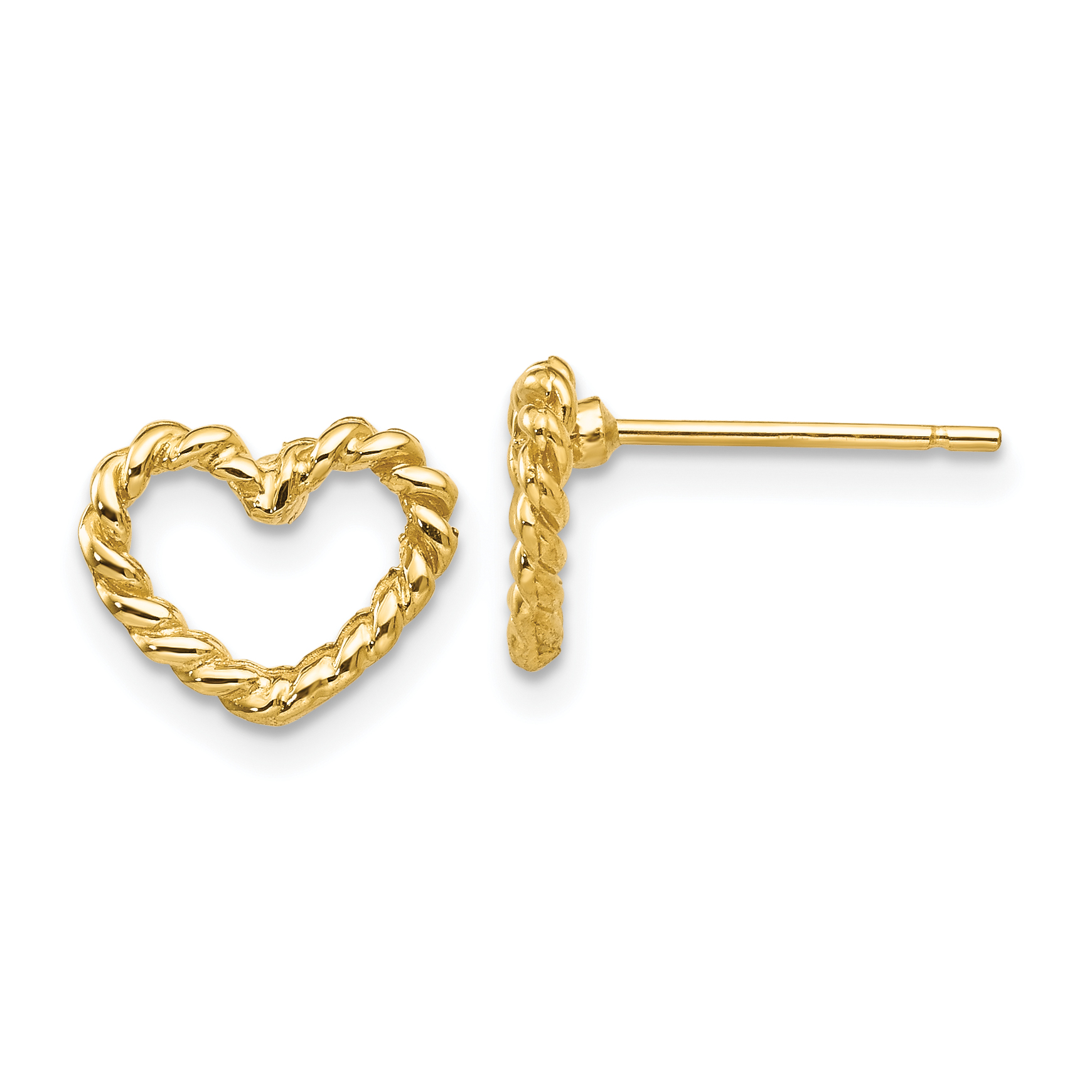 14k Heart Post Earrings (H1067)
