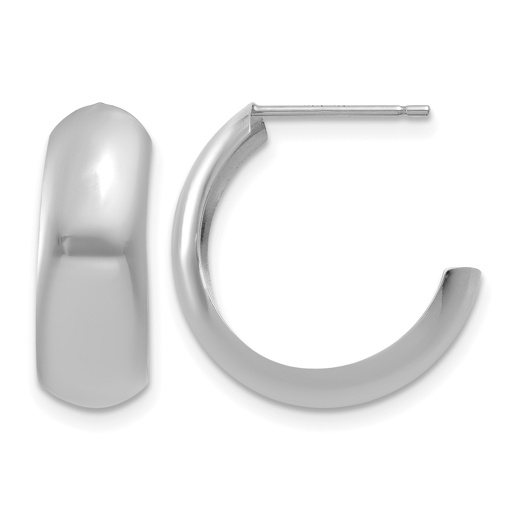 14k White Gold Hoop Earrings (H327)