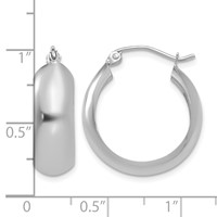 14K White Gold 7x 21mm Polished Hoop Earrings view 4