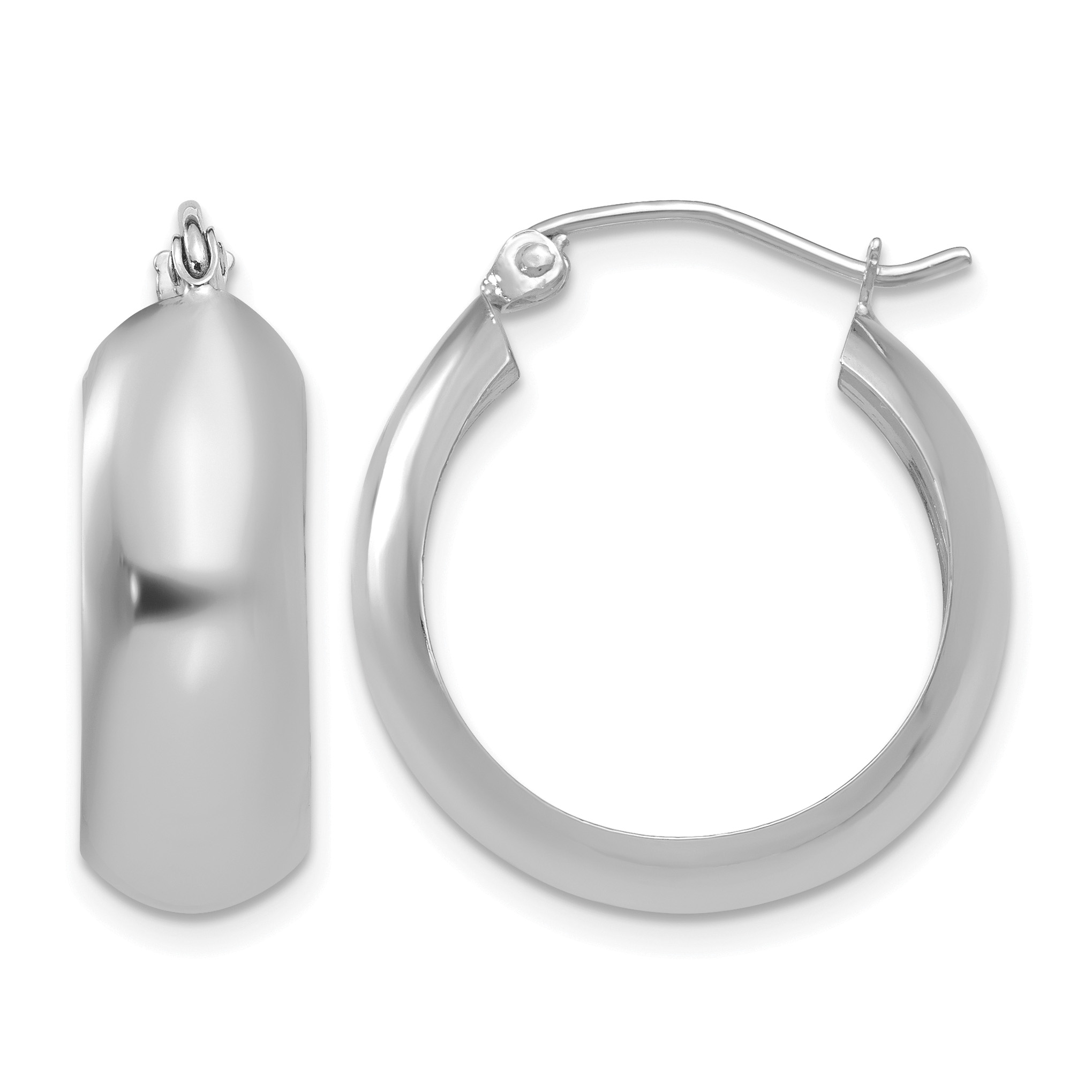 14k White Gold Hoop Earrings (H328)