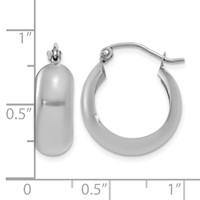 14K White Gold 7x 19mm Polished Hoop Earrings view 4
