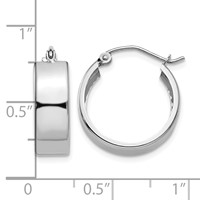 14K White Gold 5.5x 18mm Polished Hoop Earrings view 4