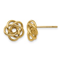 14K 10mm Yellow Gold Polished Love Knot Post Earrings view 1