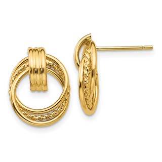 14k Polished Fancy Doorknocker Post Earrings