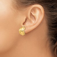 14K Yellow Gold 12x17mm Polished Fancy Omega Back Post Earrings view 3