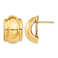14K Yellow Gold 12x17mm Polished Fancy Omega Back Post Earrings view 1