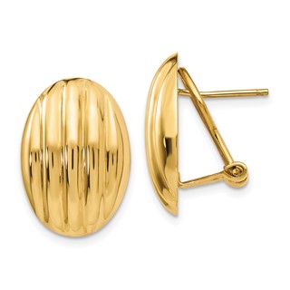 Gold Omega Back Post Earrings