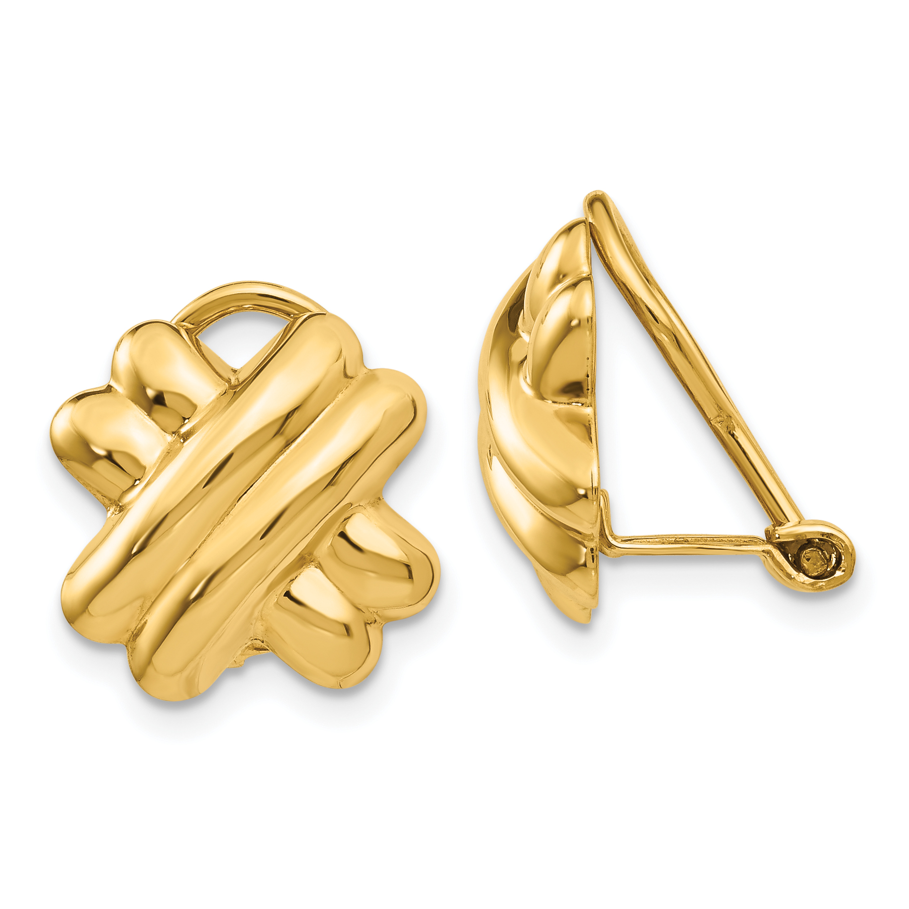 14k Non-pierced X Earrings (H631)