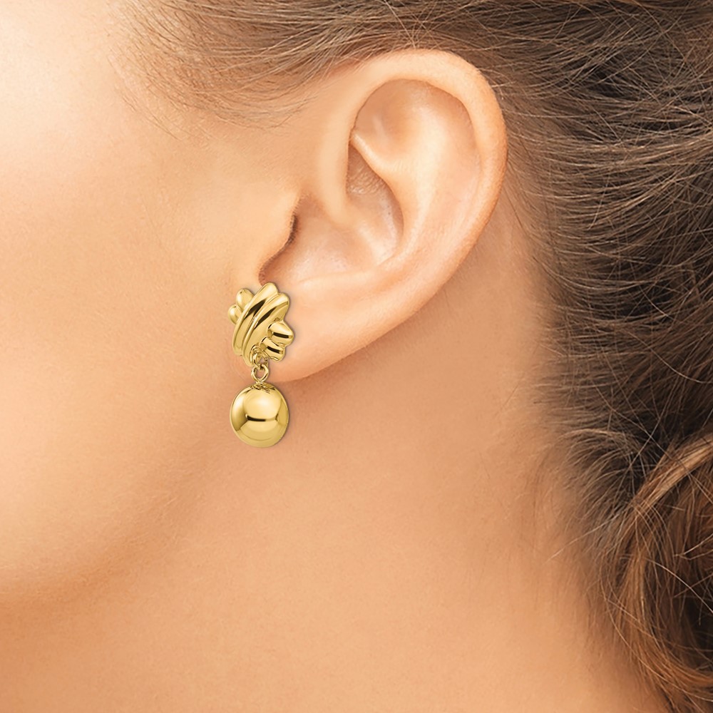 14k Non-pierced Fancy Ball Earrings (H632)