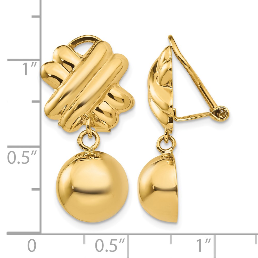 14k Non-pierced Fancy Ball Earrings (H632)