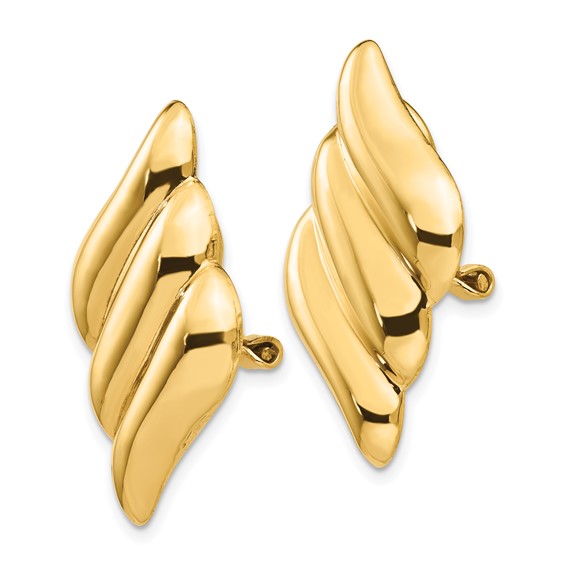 Gold Non-pierced Clip Earrings