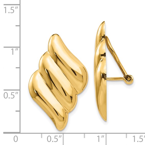 Gold Non-pierced Clip Earrings