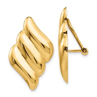 Gold Non-pierced Clip Earrings