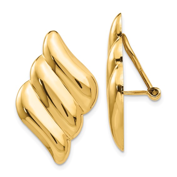 Gold Non-pierced Clip Earrings