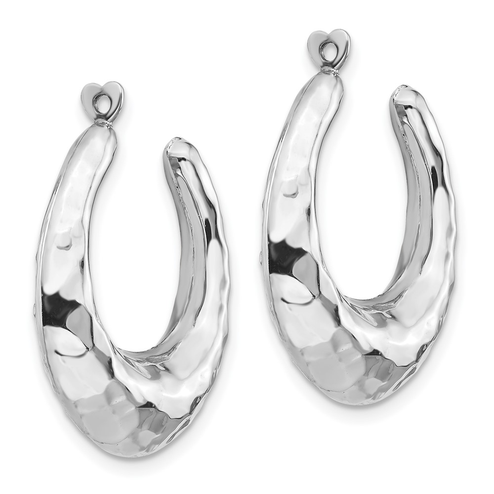 Real 14kt White Gold Hammered Hoop Earring Jackets eBay