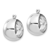 14K White Gold Polished Tapered Hoop Earring Jackets view 2