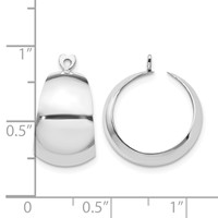14K White Gold Polished Tapered Hoop Earring Jackets view 4