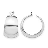 14K White Gold Polished Tapered Hoop Earring Jackets view 1