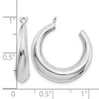14K White Gold Polished Hollow Tapered Hoop Earring Jackets view 4