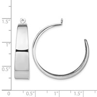 14K White Gold Polished Tapered Hoop Earring Jackets view 4