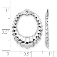 14K White Gold Scalloped Hoop Earring Jackets view 4