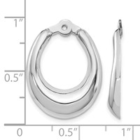 14K White Gold Polished Hoop Earring Jackets view 4